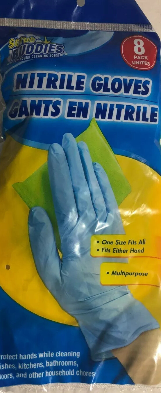 Scrub Buddies Nitrile Multipurpose Gloves 1 ea 8 pack New Ship24HR Limited Avail
