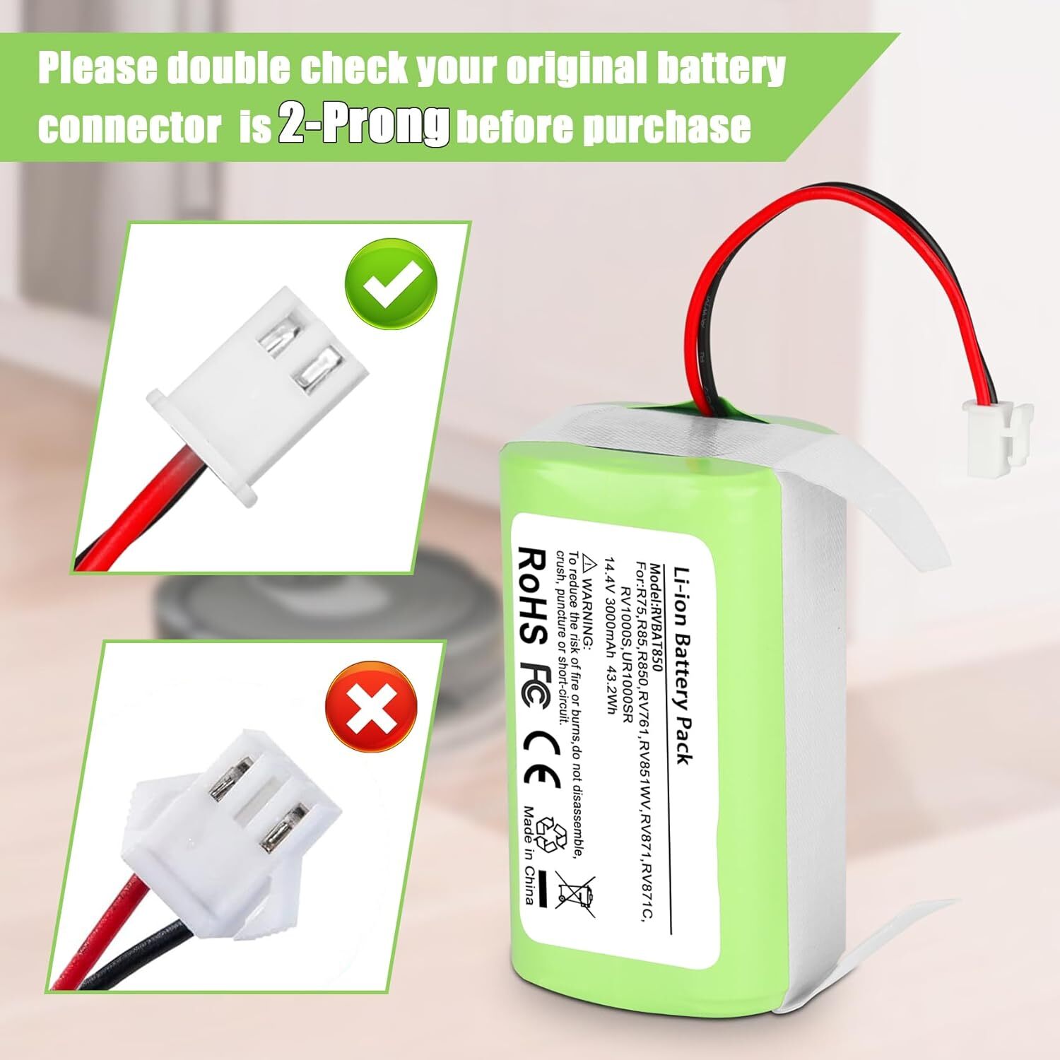 New Battery For Shark Vacuum RV1001AE UR1005AE RV1101ARUS UR1105ARUS RVBAT850