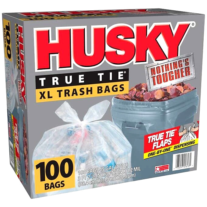Kirkland Signature Trash Bags, Clear, 45 Gallon, 100 ct