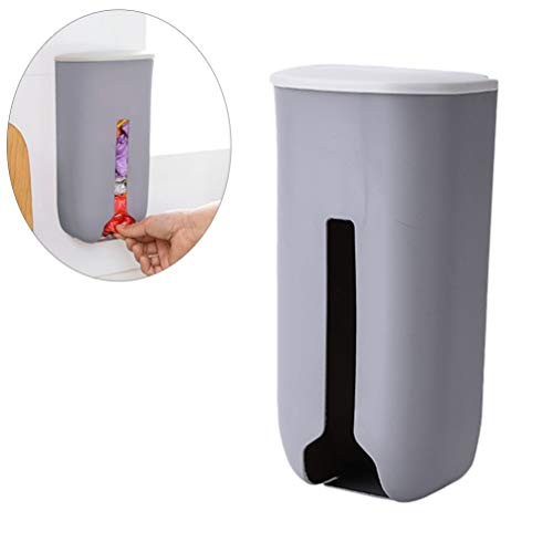 Wall-Mounted Garbage Bag Storage Box 5.00X3.54X10.31In Plastic Bag Holder Gray