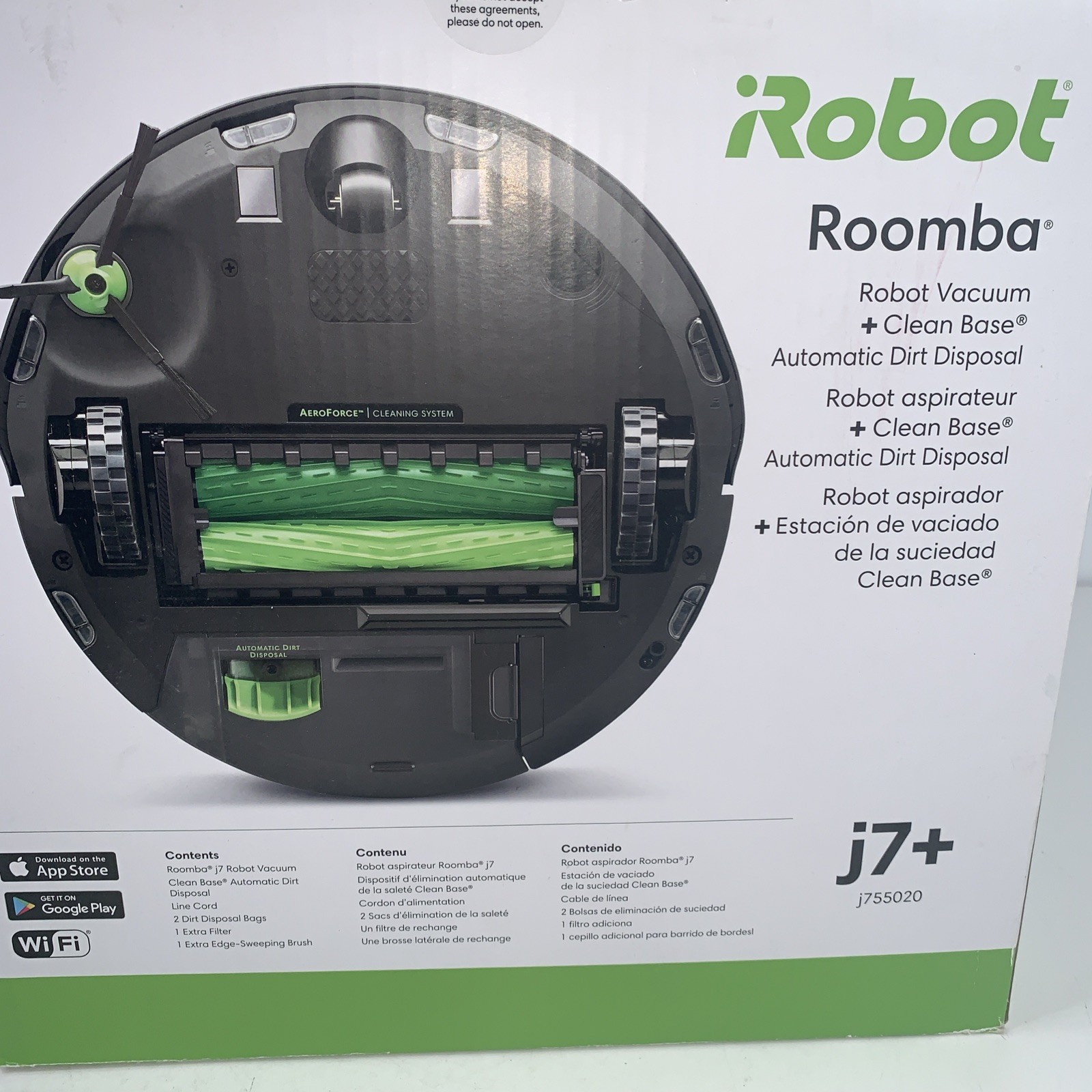 iRobot Roomba J7+ J755020 Self-Emptying Vacuum Auto Dirt Disposal FOR PARTS/FIX
