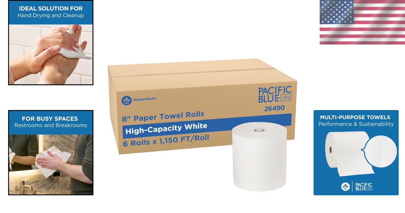 Recyclable Paper Towels 6 Pack 1150 Linear Feet Each Perfect for Hygiene Needs