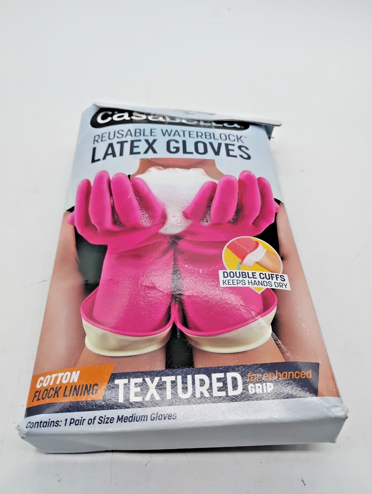 Casabella Premium Waterblock Gloves Reusable Household Cleaning Medium Gloves