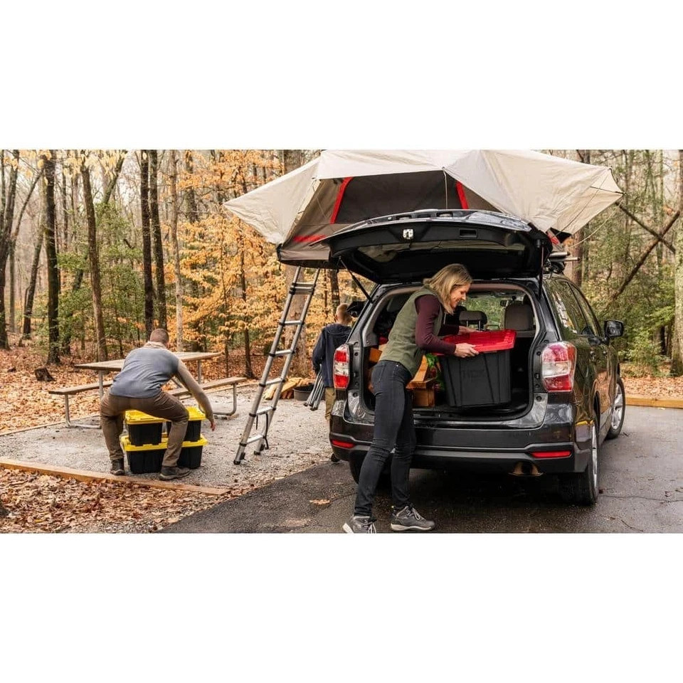 27 Gal. Tough Storage Tote in Black and Red