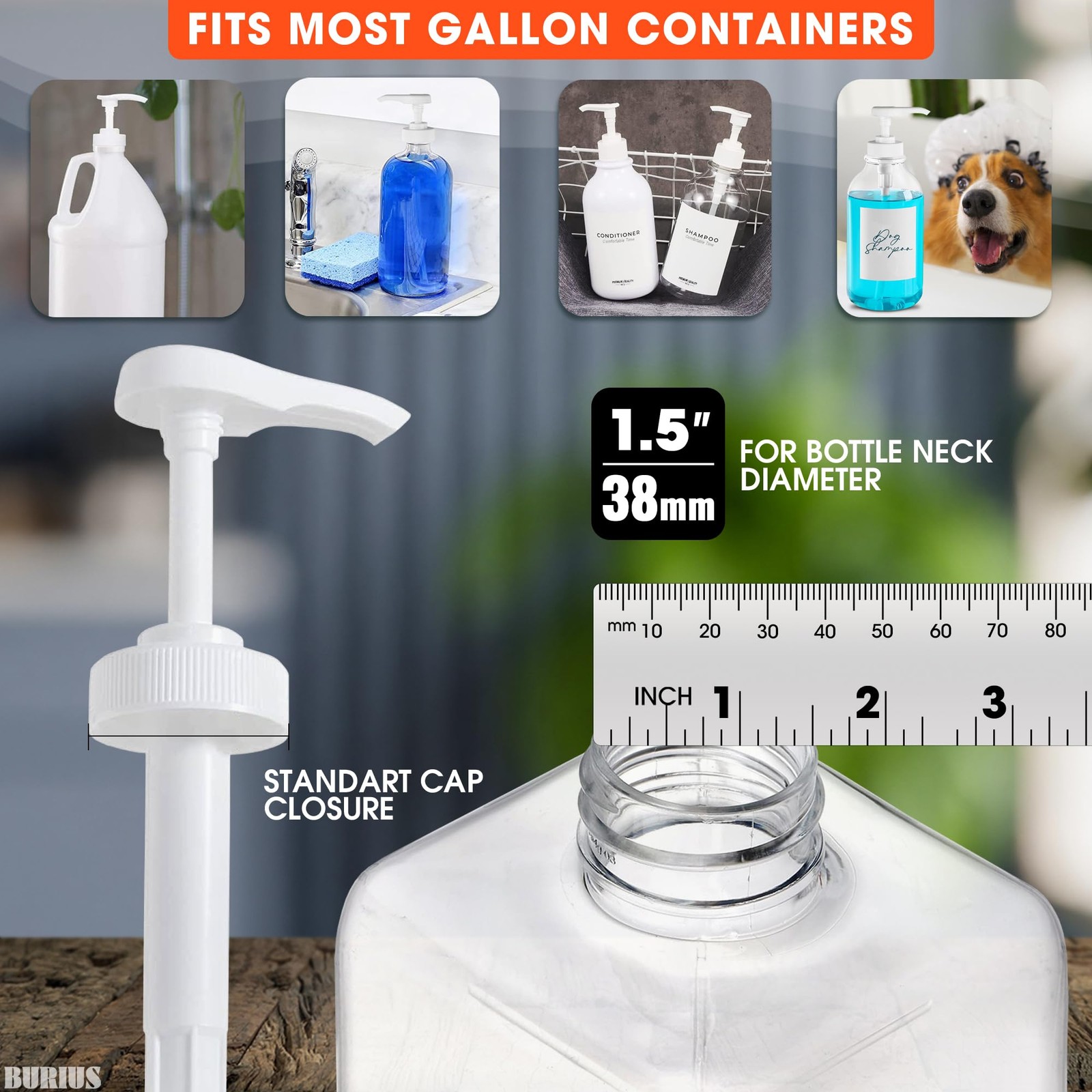 Premium Life Pump for Gallon (Fits with Most Gallon Bottles Shampoo or