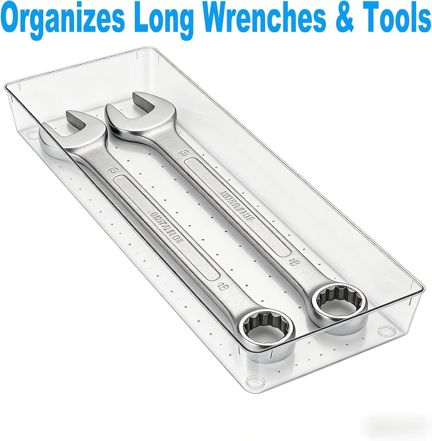 14 Pcs Clear Plastic Drawer Organizer Tray with 2 Pcs 15″x6″ Extra Large Trays,