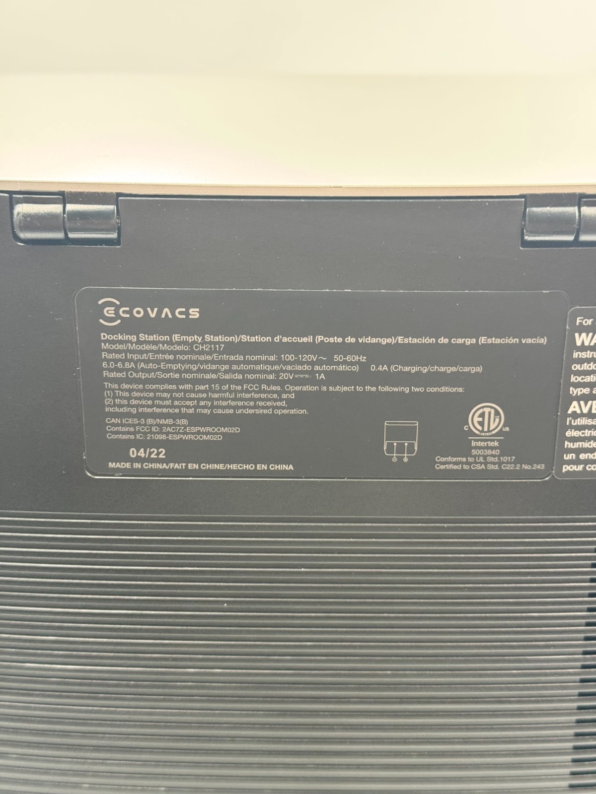 Ecovacs Deebot X1 Plus Robot Vacuum And Mop Combo With Self Emptying Station