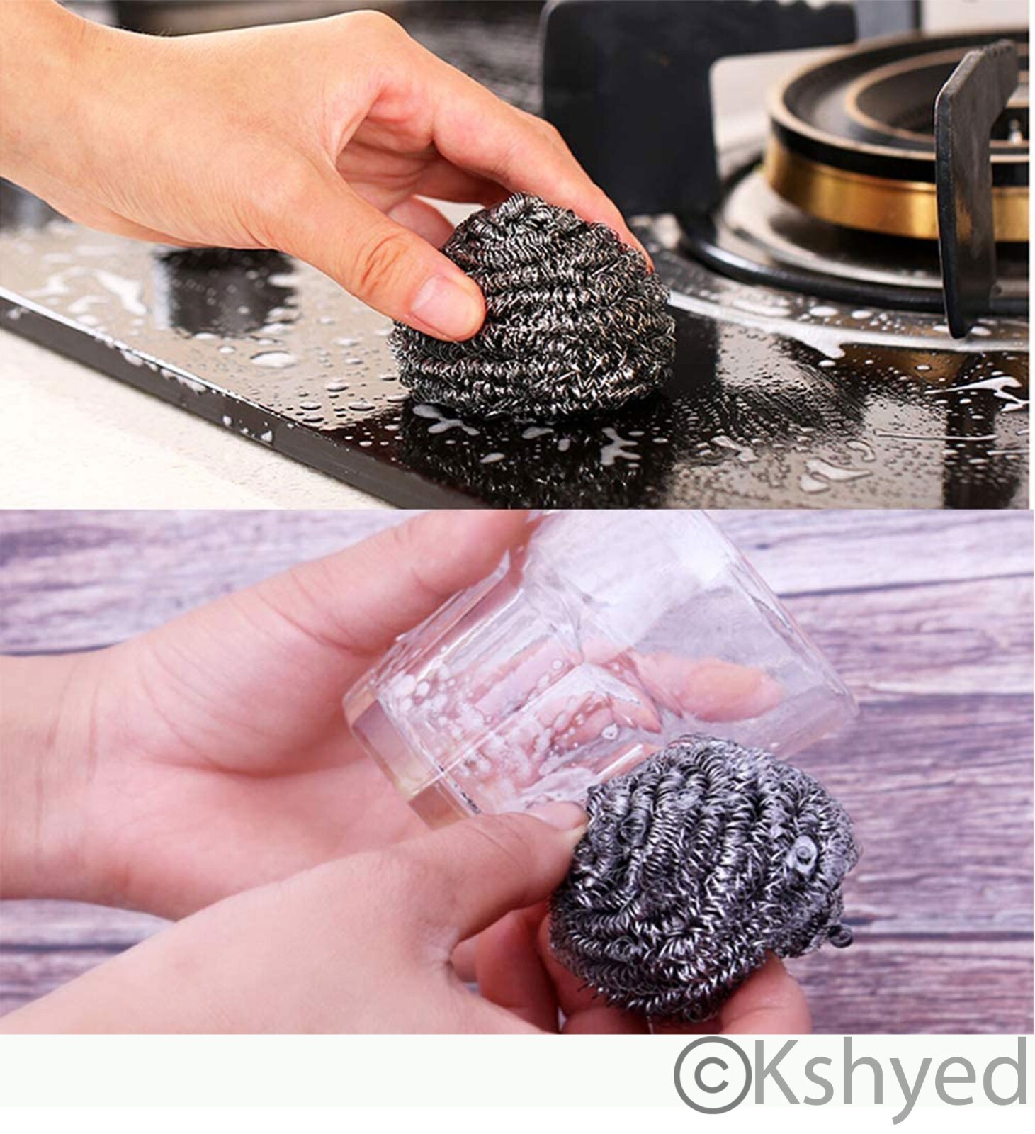 Jumbo 4 PCS (2 Pack) Stainless Steel Sponges Scrubbing Scourer Pad For Kitchen