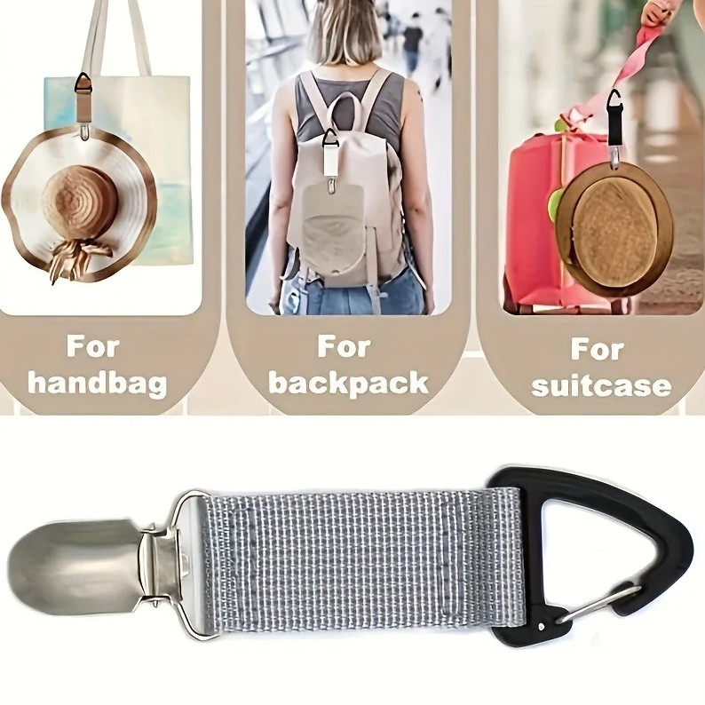1 pc Travel Hat Clip – Portable Hat Holder Accessory Clips Securely to Bags