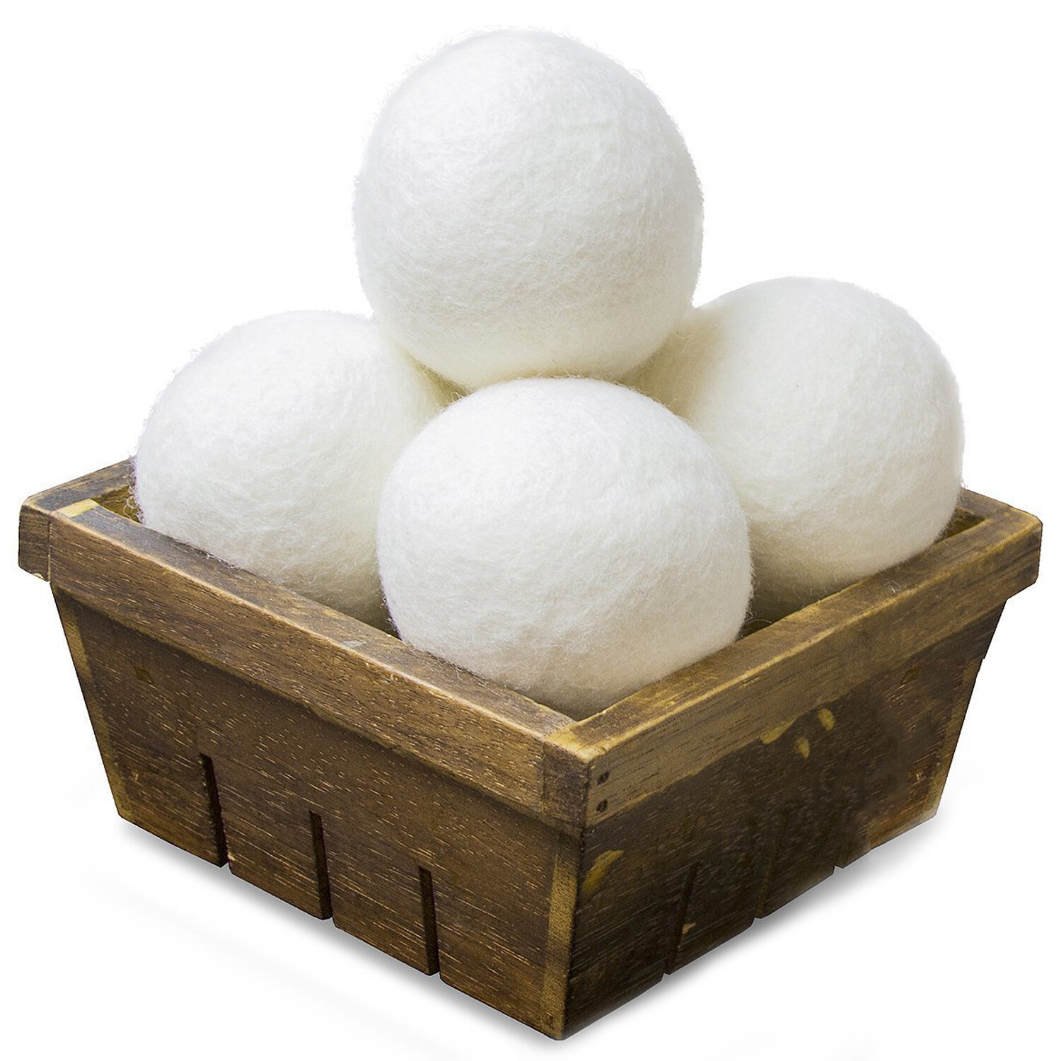 SnugPad Wool Dryer Balls Natural Fabric Softener 100% Organic (6 Pack)