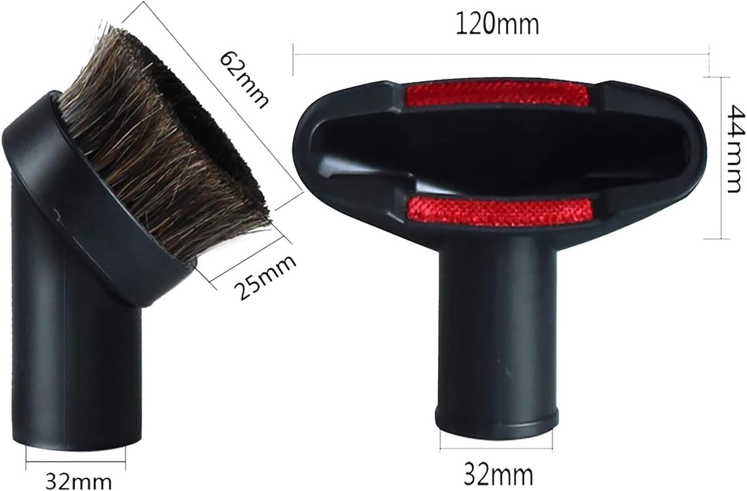 Compact Vacuum Attachment Set: Horsehair Brush & Utility Tools for Easy Cleaning