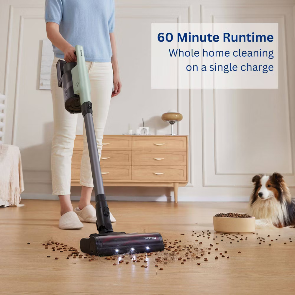 Tineco GO Pet Cordless Stick Vacuum with ZeroTangle Brush Technology Seafoam