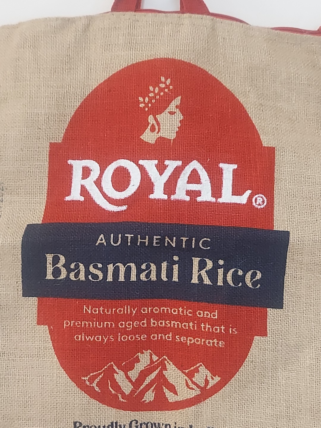 Royal Authentic Basmati Rice Burlap/Jute Display Bag 20 LB Sack Empty Bag