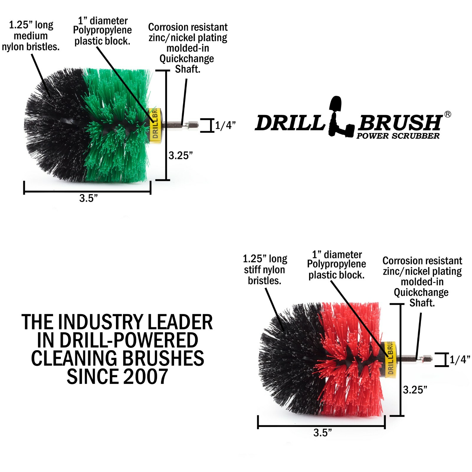 Drill Brush Cordless Drill Powered Brushes -Kitchen Surfaces -Patio, Deck,Garden