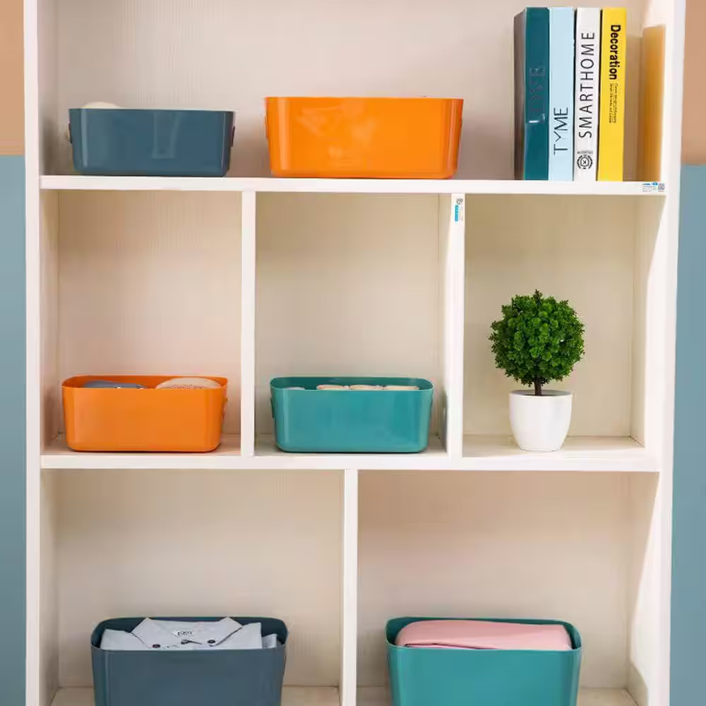 Multi-Colored 7.8 In. X 2.7 In. Plastic Storage Organize Decorative Basket 7-Pie