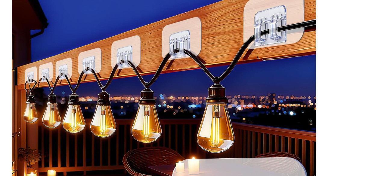 Outdoor Light Clips: 80 PCS Clear – Hooks- Outdoor String Lights self-adhesive