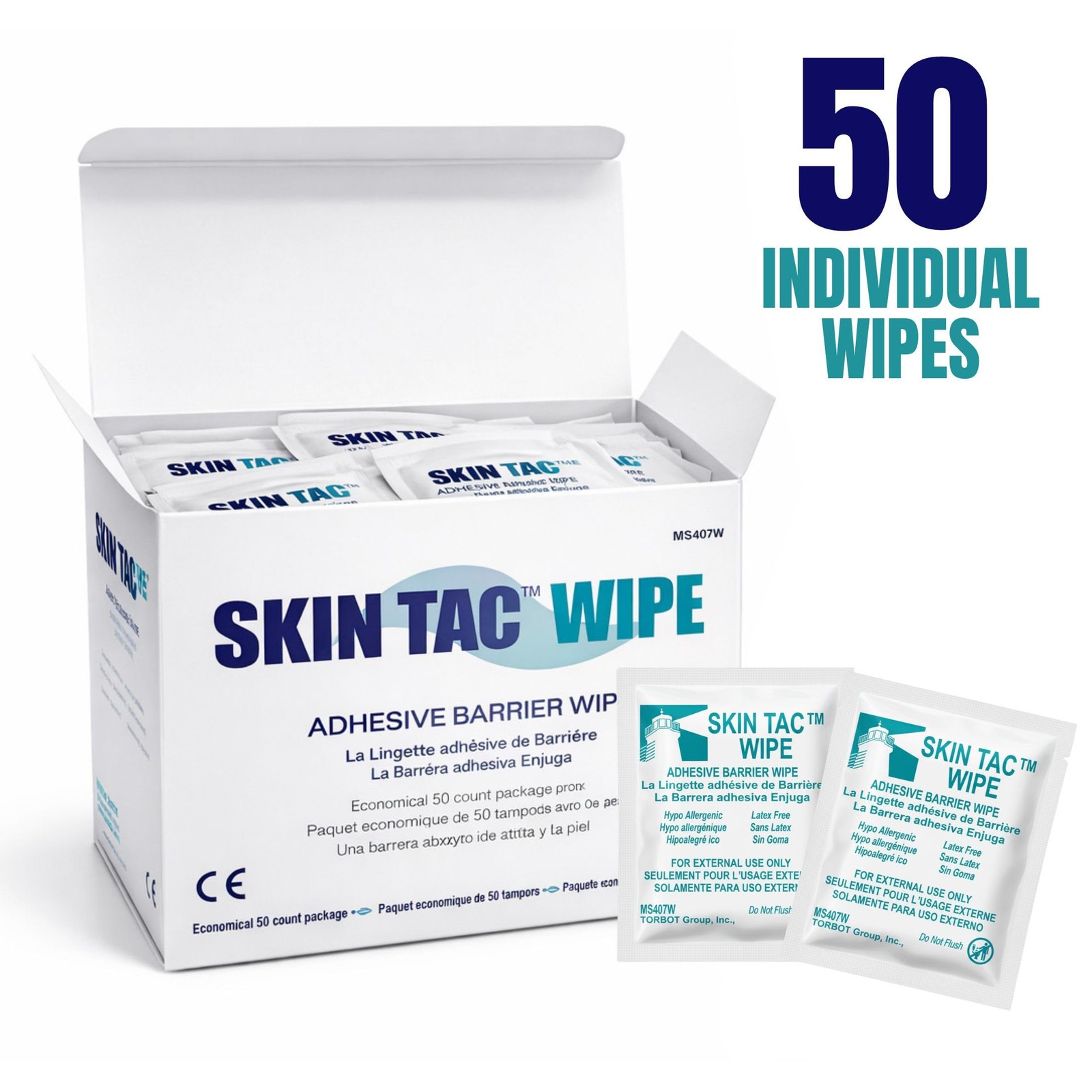 Adhesive Barrier Wipes 50 Count