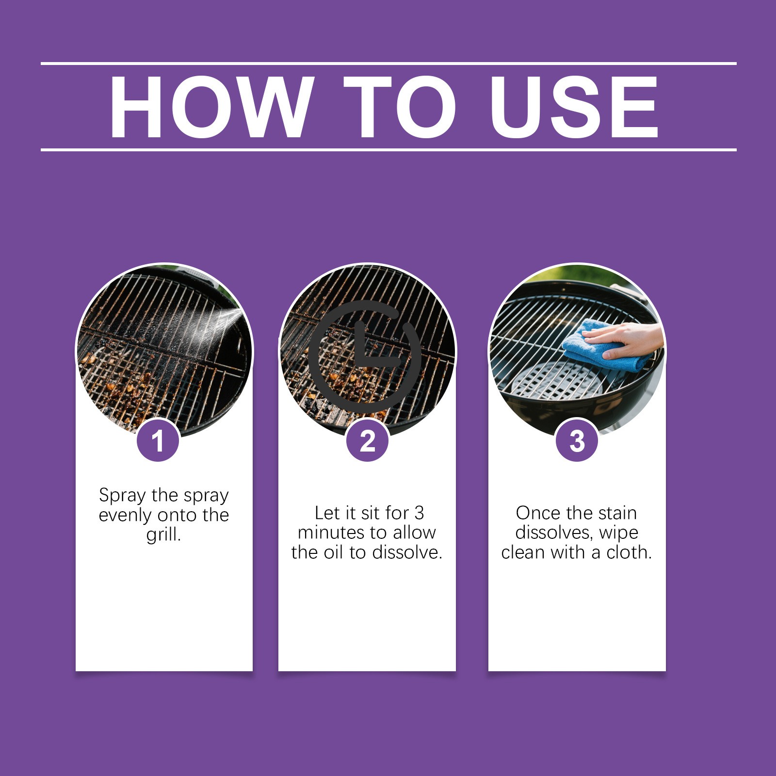 Heavy Duty Grill Degreaser Spray, Fast-Acting BBQ Cleaner for Outdoor Grills