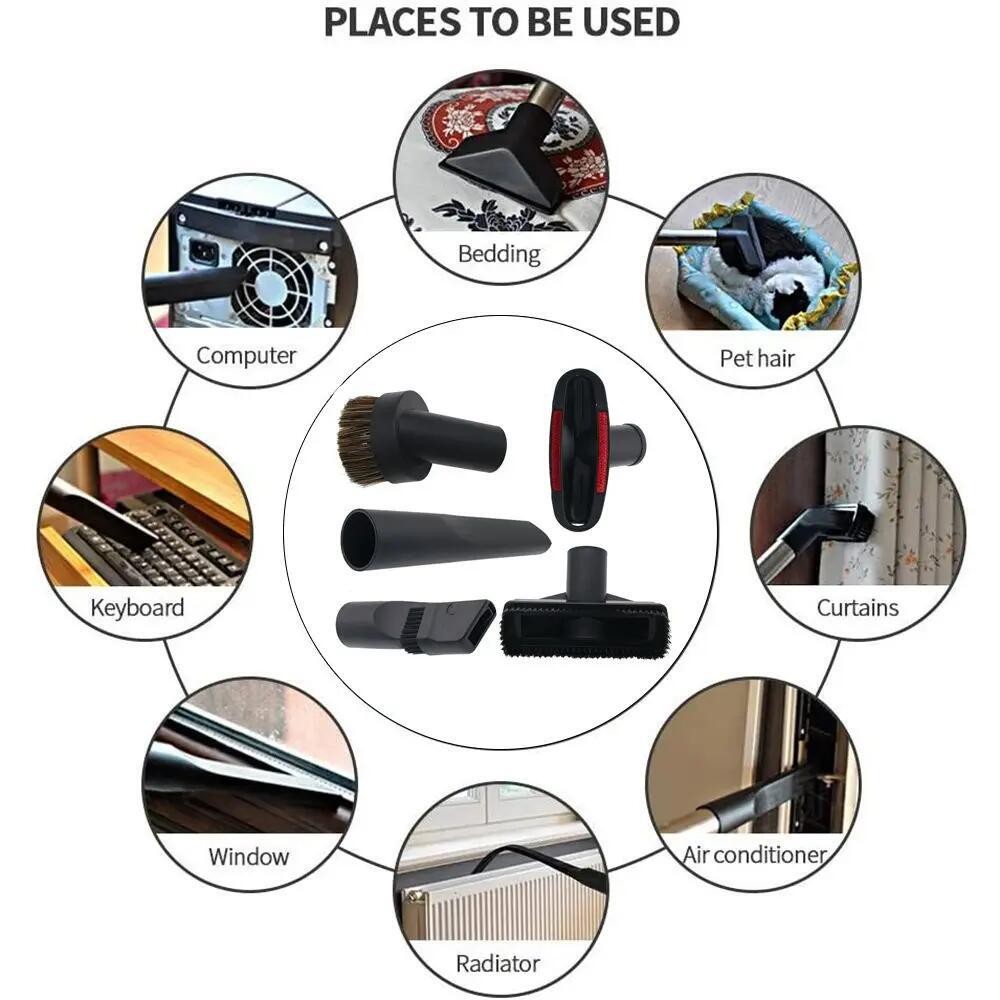 Household Cleaning Vacuum Attachments Crevice Tool Brush Nozzle Cleaner Kit