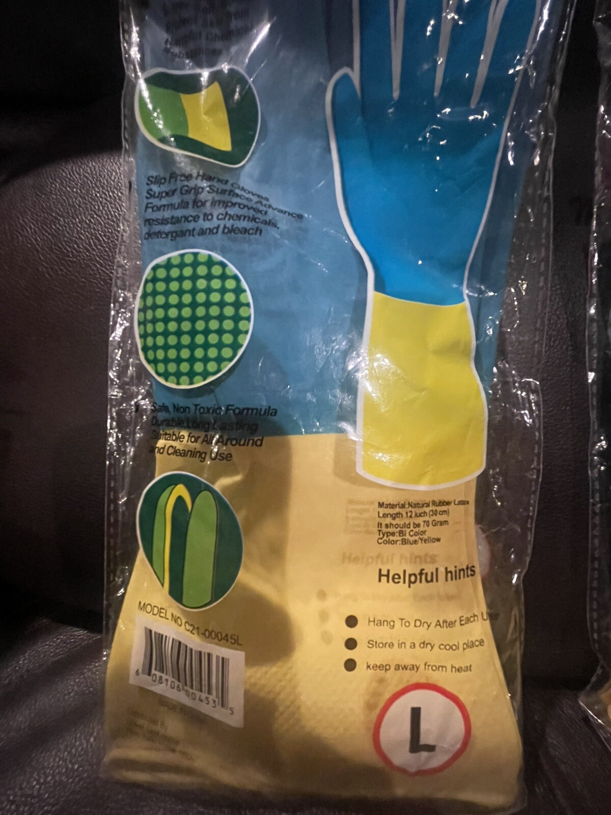 2~Pairs Multipurpose Gloves Home Green Size L /XL (100% Satisfaction Guaranteed)