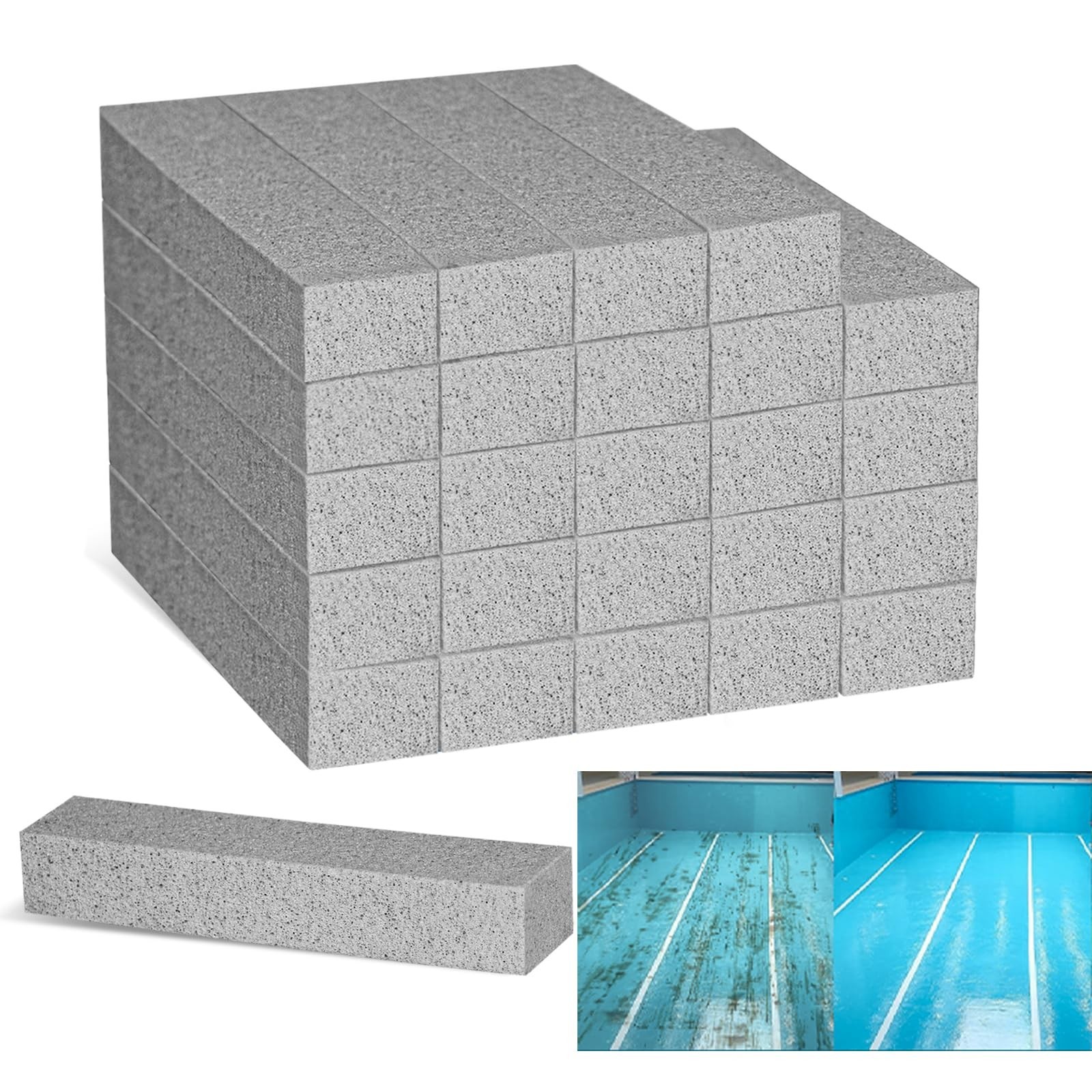 25 Pack Pumice Stones for Cleaning Pools, Ovens, Grills & Sinks – Heavy Duty Scr