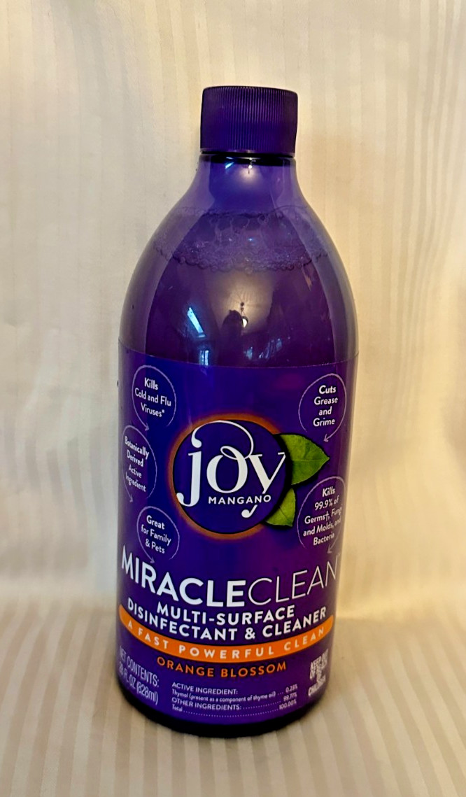 NEW! JOY MANGANO MIRACLE CLEAN MULTI CLEANER ORANGE BLOSSOM 28 OZ + 2 – 3.4 OZ