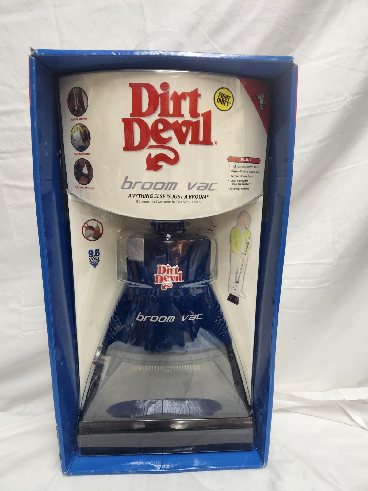 New Dirt Devil Broom Vac BV2030BLU Cordless Rechargeable Bagless Vacuum Silver