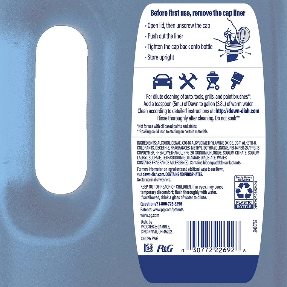 Dawn Platinum Dishwashing Liquid Dish Soap, Refreshing Rain, 90 fl. oz. NEW