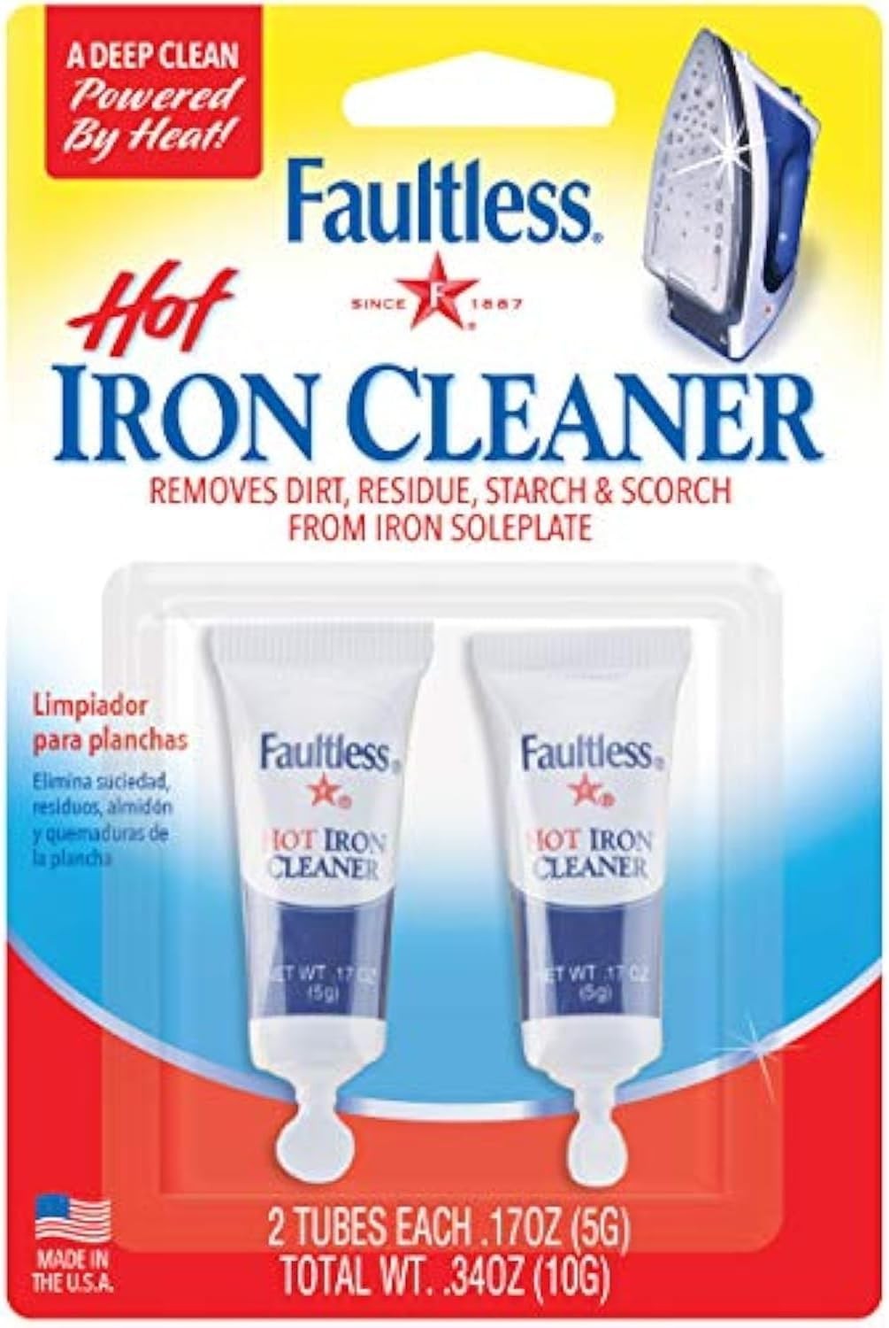 Hot Iron Cleaner Non-Toxic Steam Iron Cleaner Removes Melted Fabrics Glue Lim…