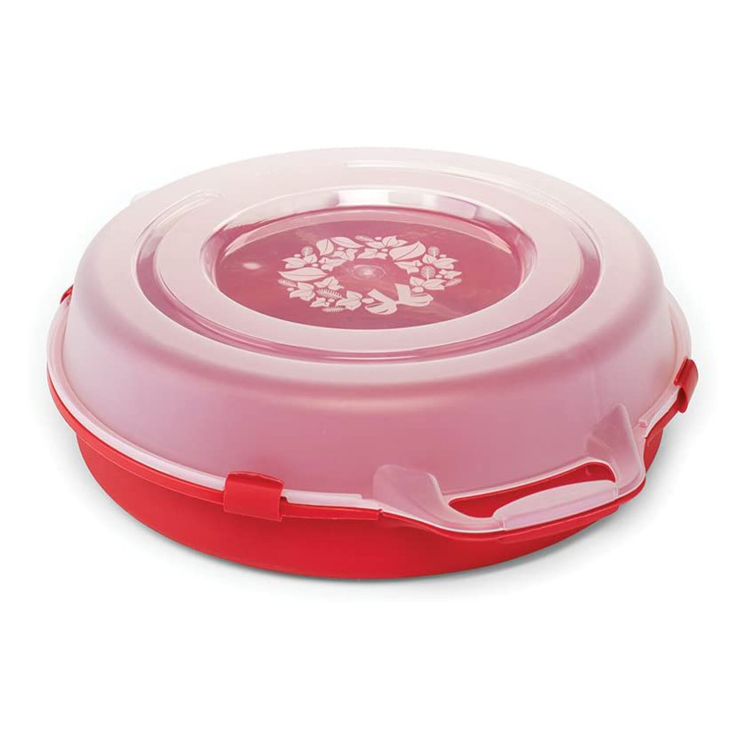 Homz 24 Inch Seasonal Holiday Christmas Plastic Wreath Storage Box, Red Set of 3