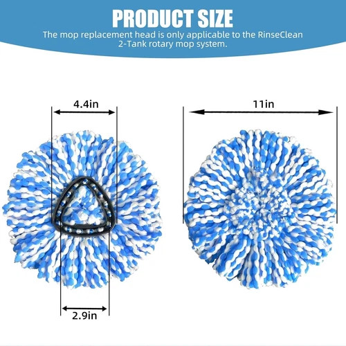 2 Pack Spin Mop Refills O-Cedar Rinse Clean 2-Tank System Replacement Heads
