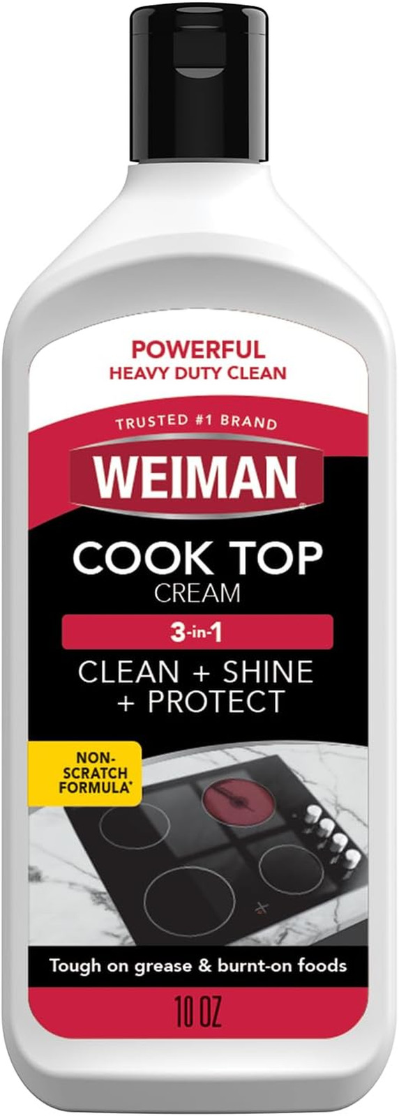 Weiman Cooktop Cleaner & Polish Heavy Duty Stove Eco Friendly 10 Oz Bottle