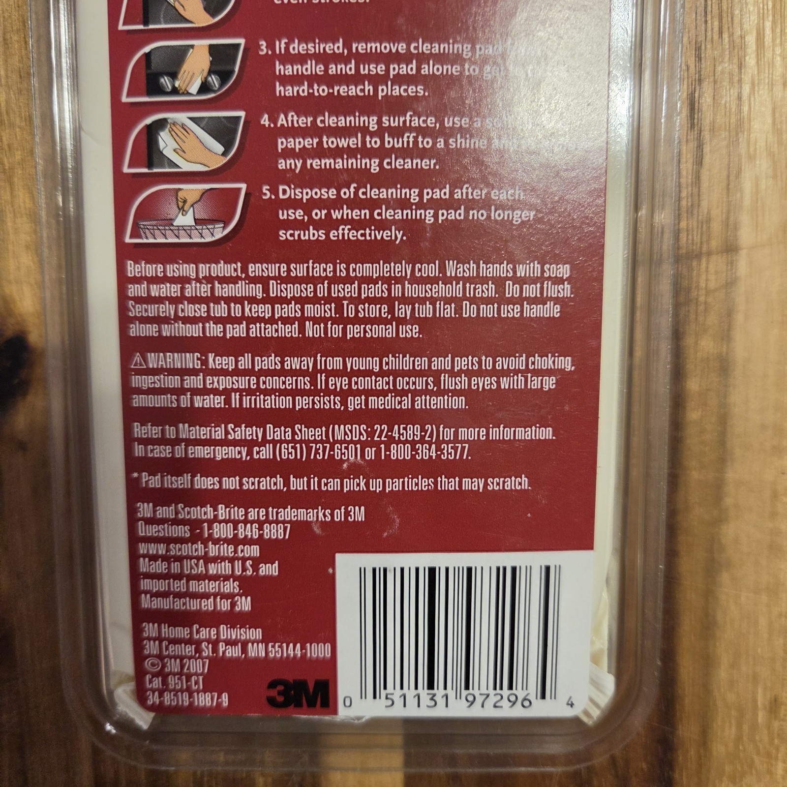 (4) Scotch-Brite Cook Top Cleaner Handle & Refill Pads Scrubs Shines 2007 HTF
