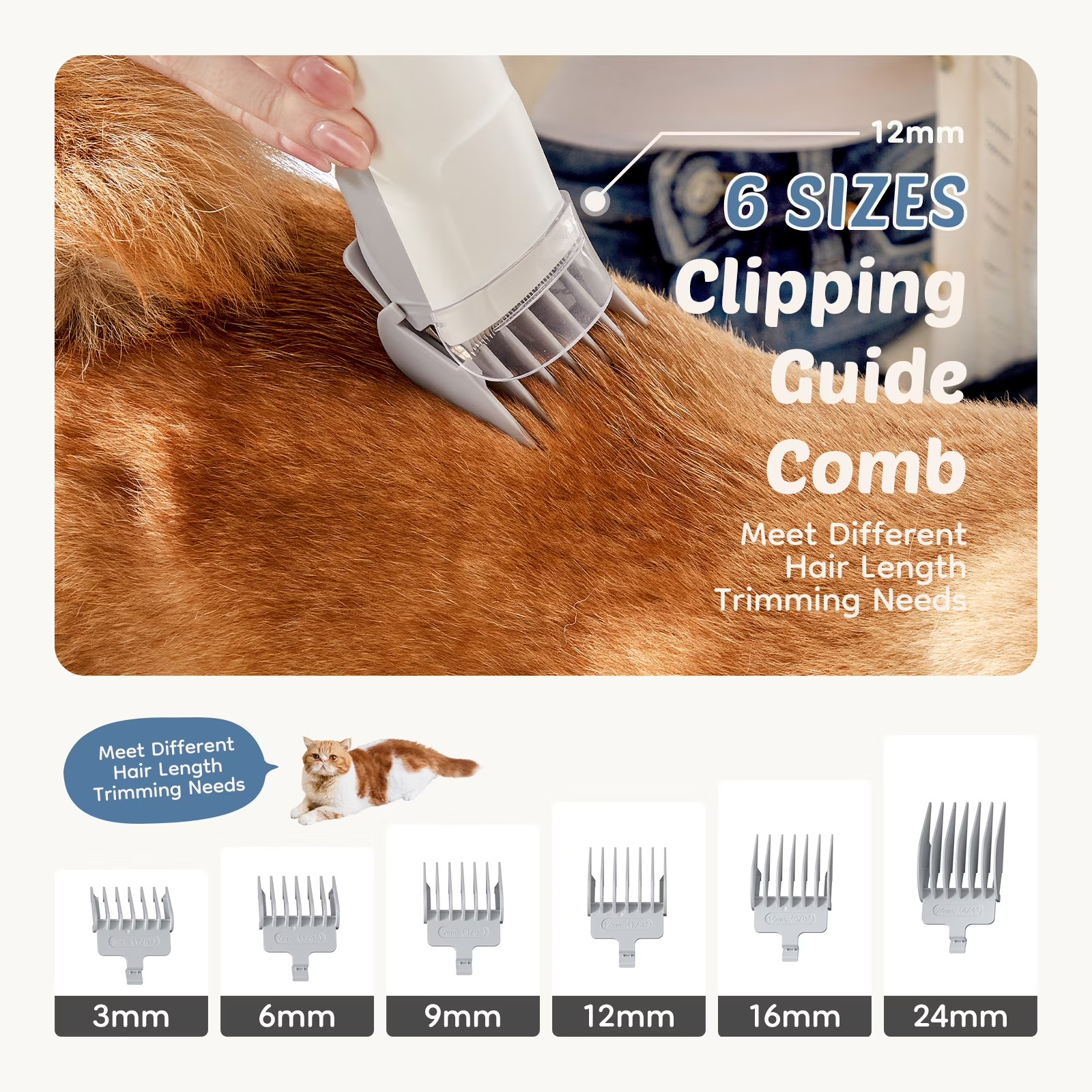 5-in-1 Pet Grooming Vacuum Kit, 2.5L Dust Cup, 3 Suction Modes, and 5 Profession