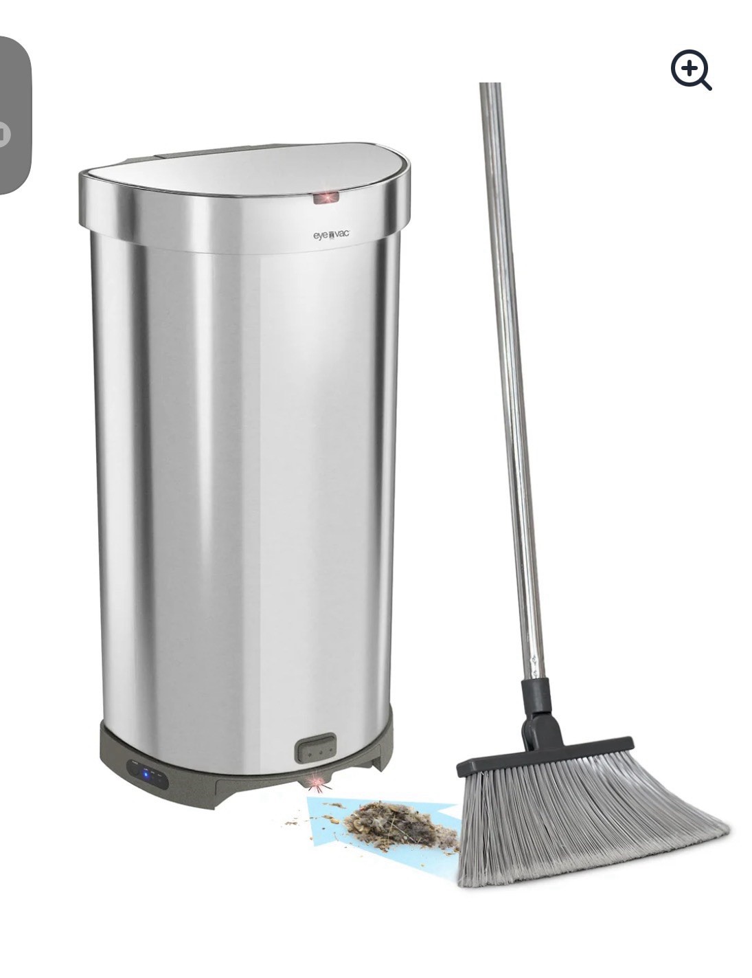 EyeVac+ 2-in-1 Touchless Trash Can & Automatic Dustpan