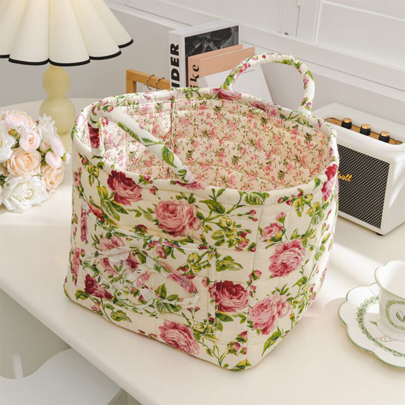 Fabric Storage Basket Rural Style Portable Clothes Miscellaneous Storage Basket
