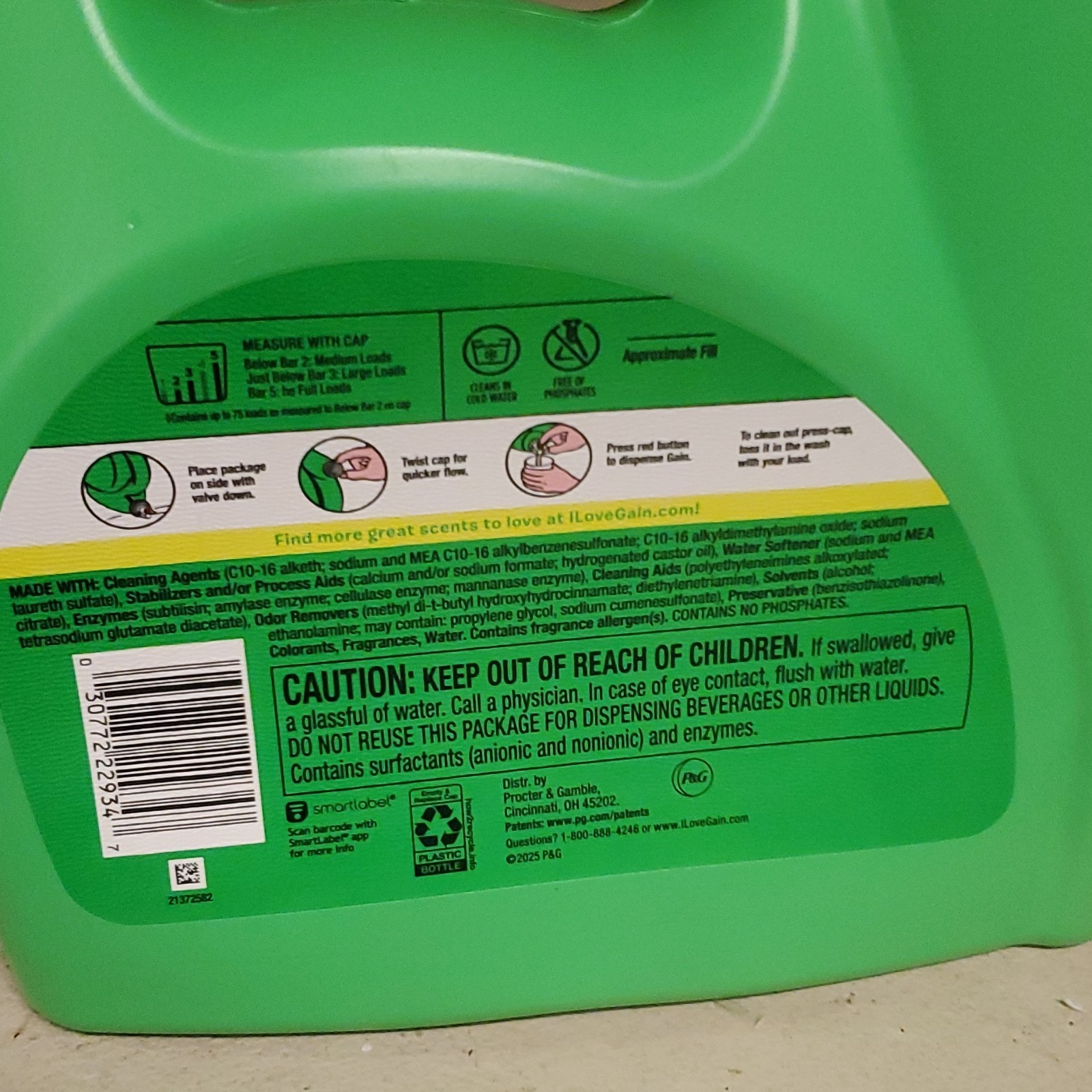 Clorox Bleach, Dove Lotion, Lysol Cleaner, Arm & Hammer, Gain Detergent