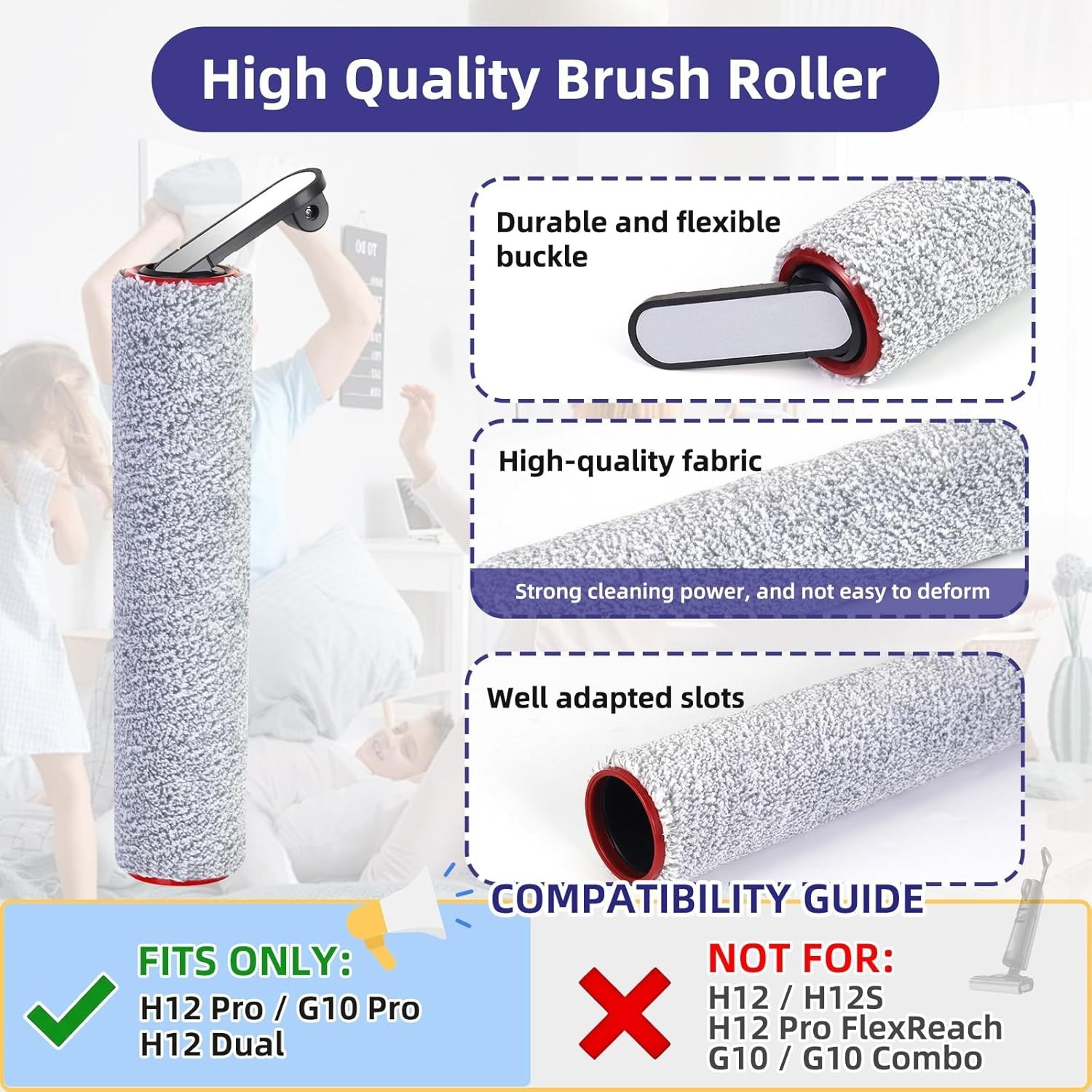 NEW! 6 Pcs Brush Roller & Filter Kit For Dreame H12 Pro H12 Dual G10 Pro Vacuum
