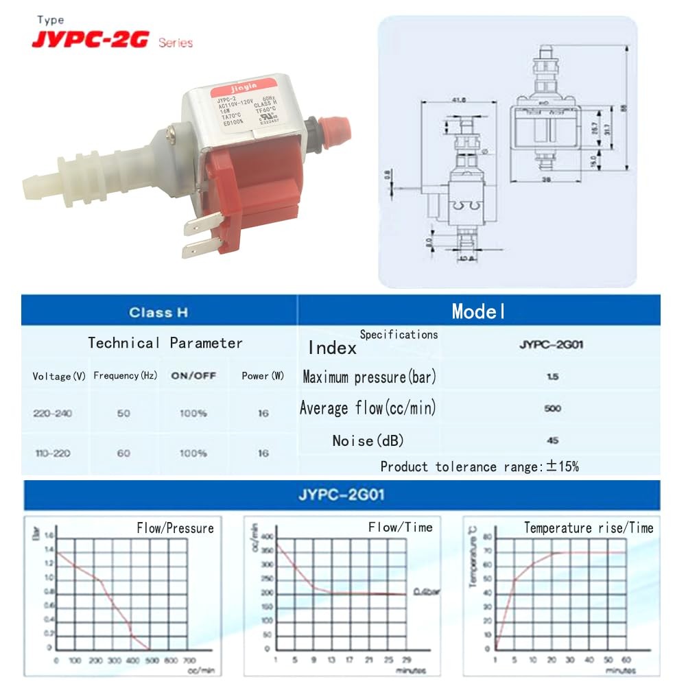 jiayin JYPC-2 Electromagnetic Solenoid Water Pump AC 110V – 120V 60Hz 16W 1.5…