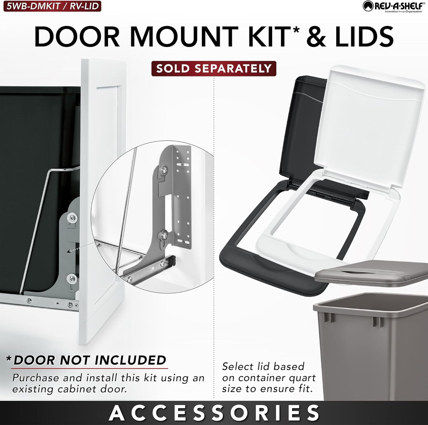 Pullout Trash Can for Kitchen Cabinets 27 Qt 12 Gallon Garbage Waste Recycling B