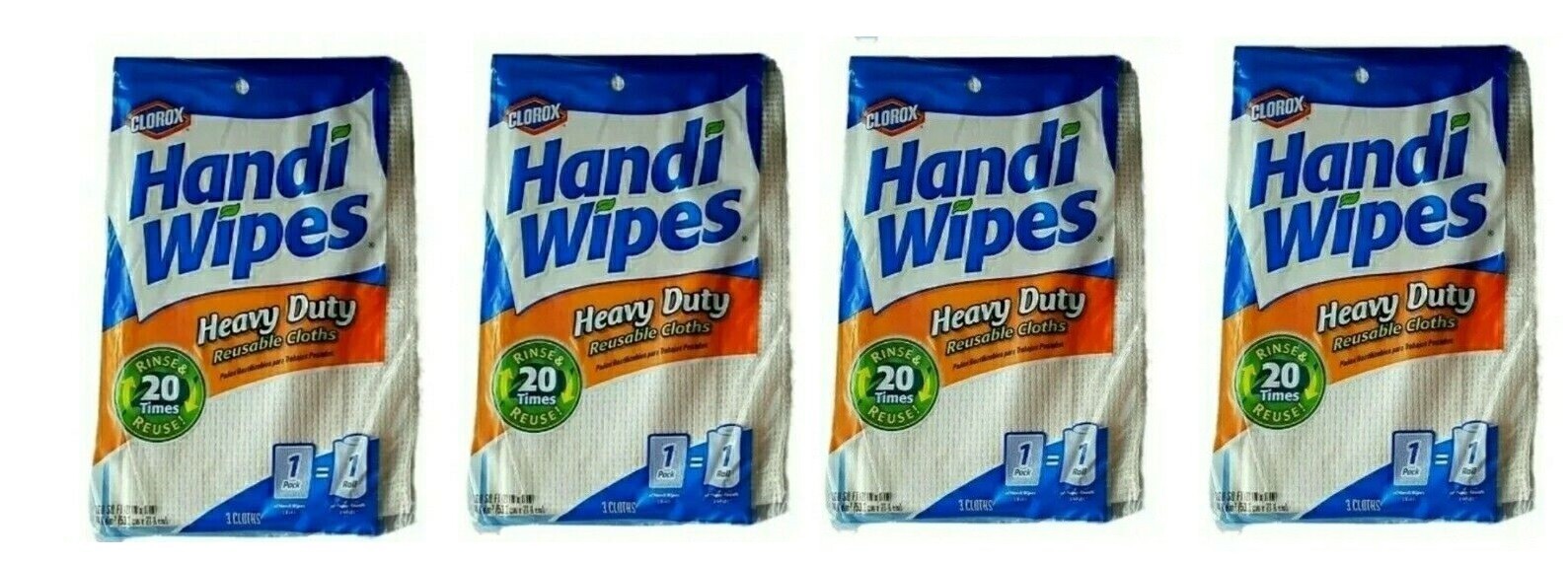 4 packs Clorox Handi Wipes Multi-Use handy Reusable wipes 3 Count beige
