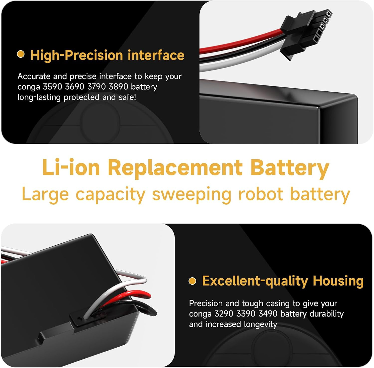 Replacement Battery for Wyze Robot WVCR200S Vacuum, for Xiaomi STYTJ02YM, Xiaomi