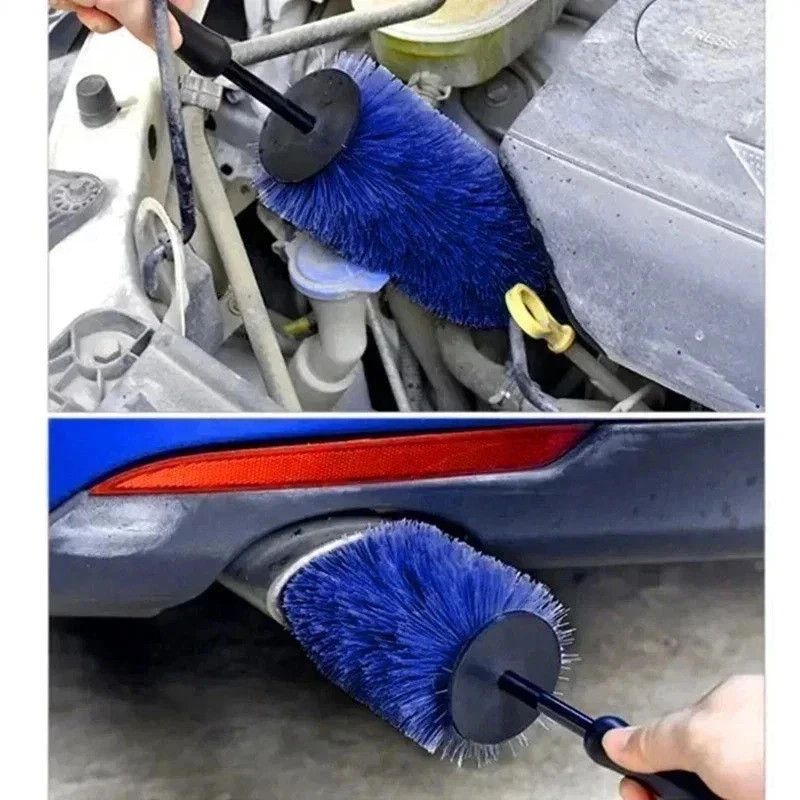Car Wheel Multifunction Cleaning Brush Long Soft Handle Rim Hub Microfiber Brush