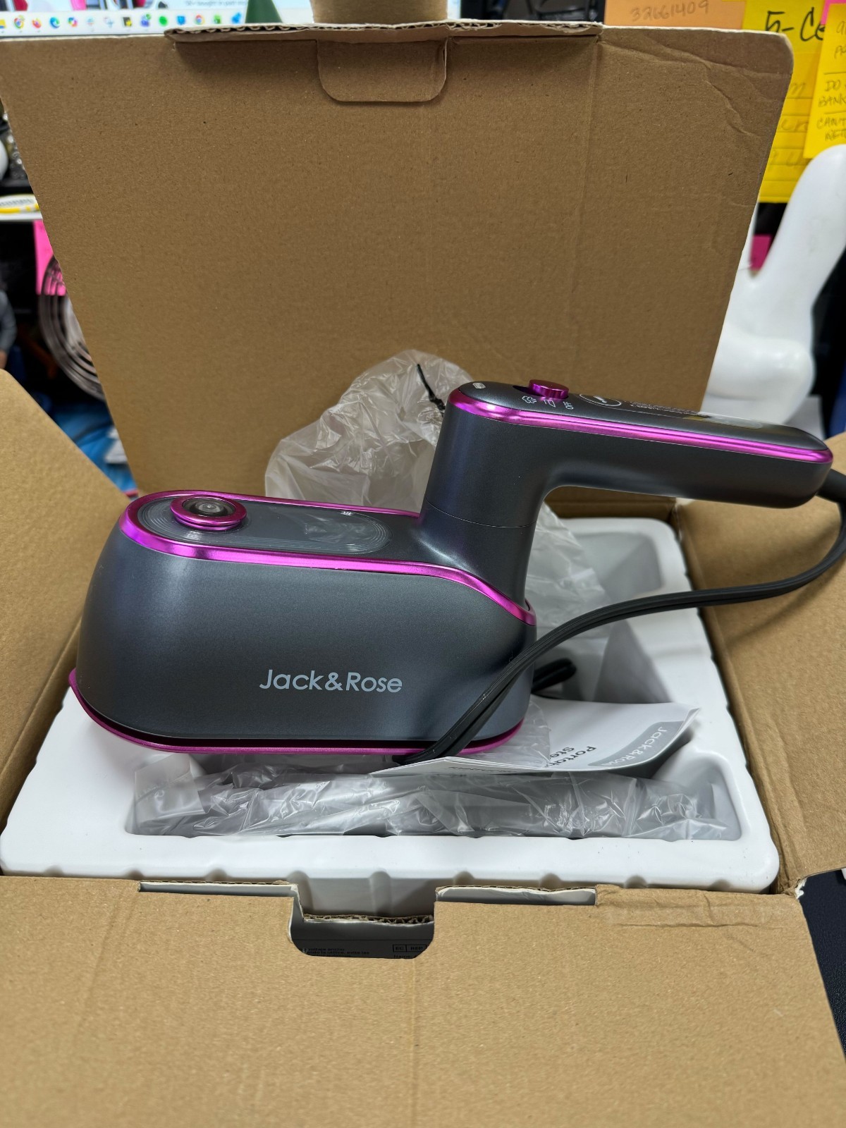 Jack & Rose Garment Steamer Portable Travel Iron Handheld Wrinkle Remover