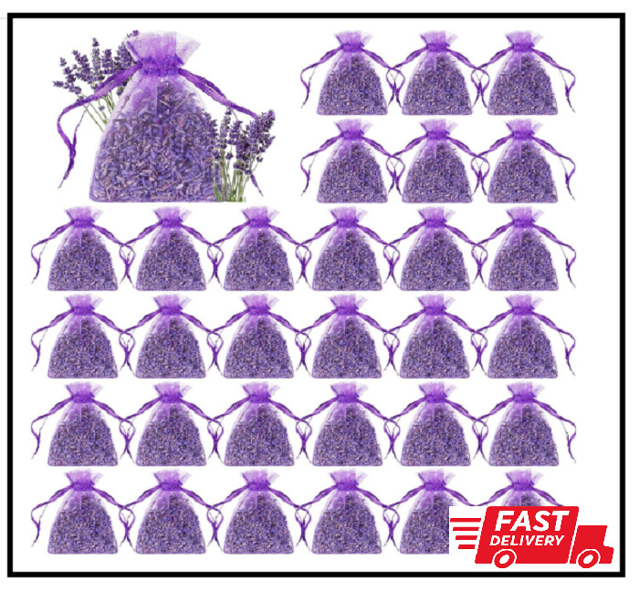 30 Pack Lavender Sachets Bags Bulk for Drawers and Closets Home Fragrance Sachet