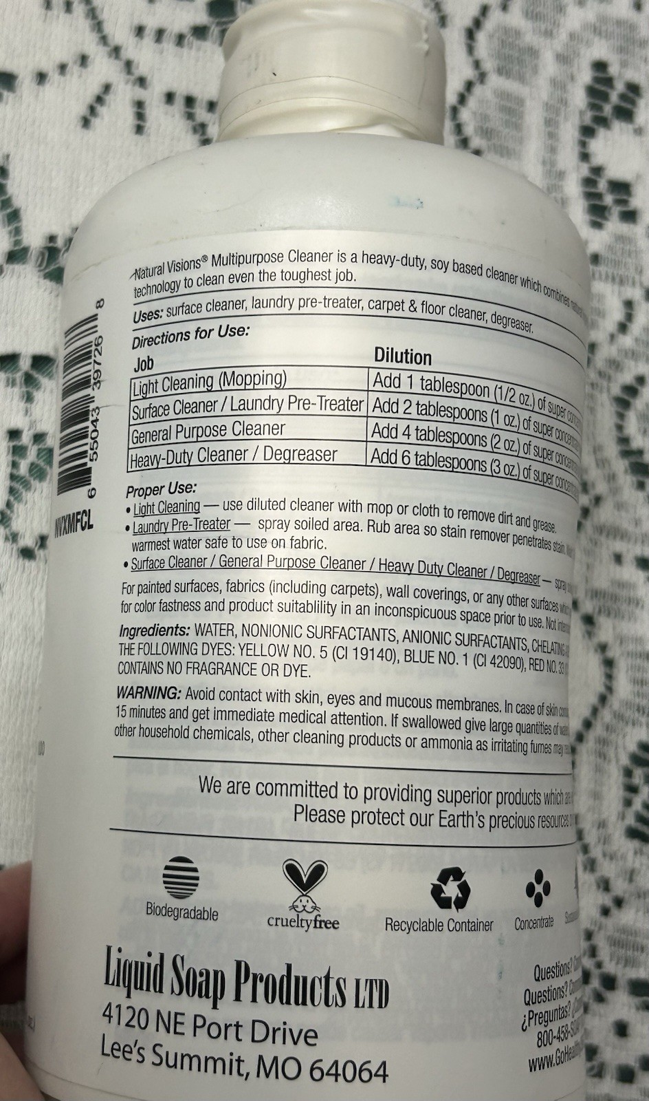 Natural Visions Cleanser Lot 2 Soft Cleanser, 1 Multipurpose Cleaner & Bottle