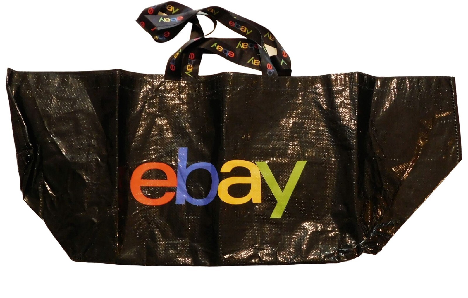 eBay Logo Branded Extra Large Tote Bag Oversized Foldable Ebayana Black Reusable