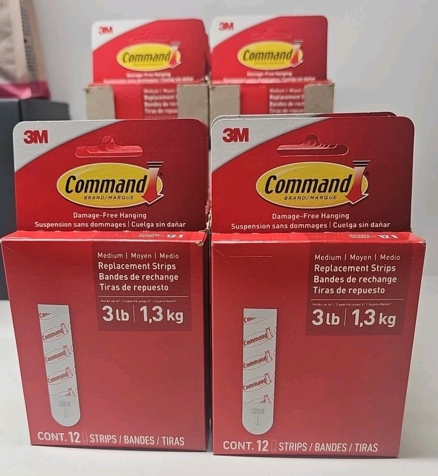 32 Packs of – 3M Command Medium Replacement Adhesive Strips (384 Strips Total)