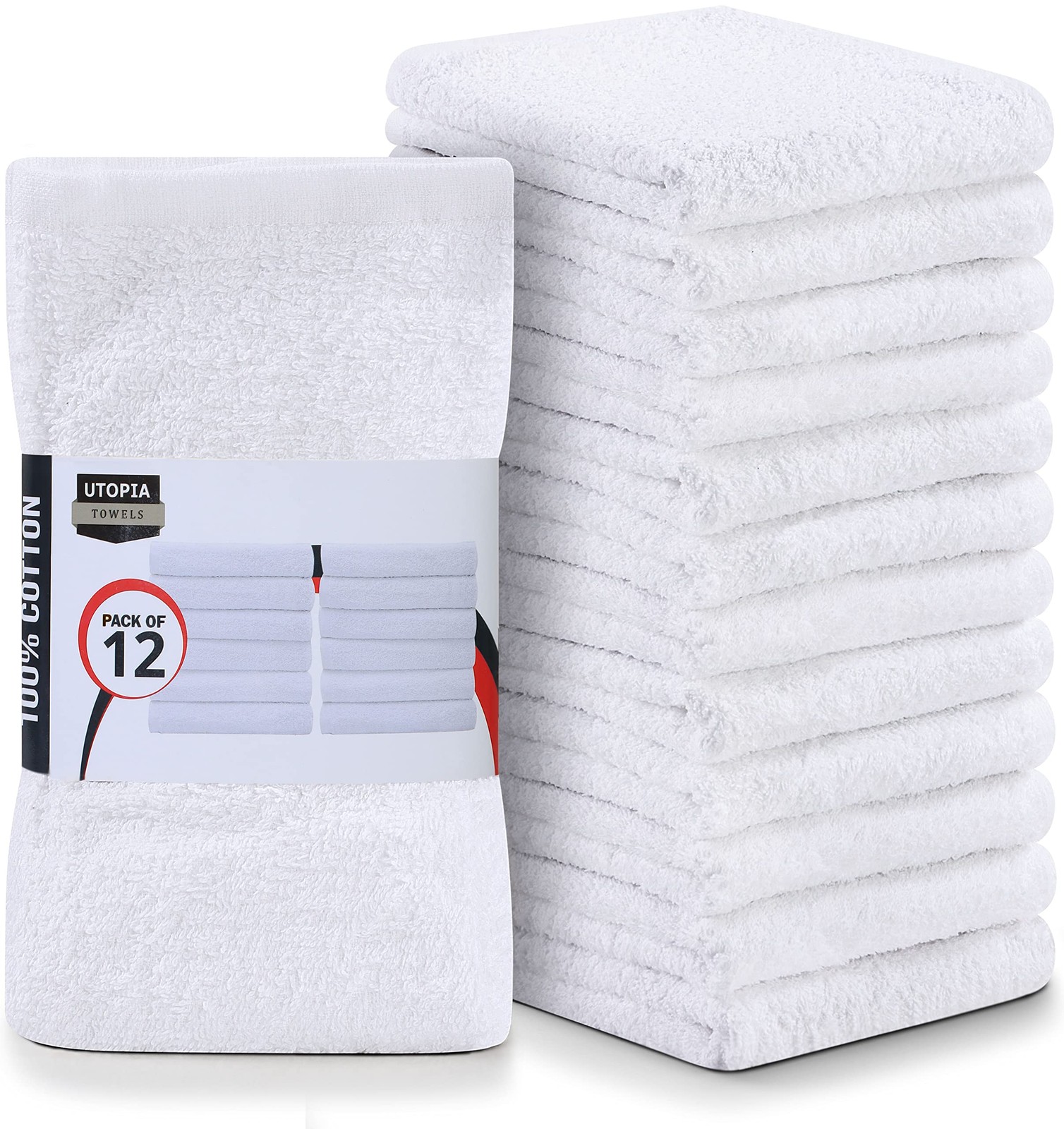 Utopia Towels Kitchen Bar Mops, Pack of 12, 16 by 19 Inches, 100% Cotton Supe…