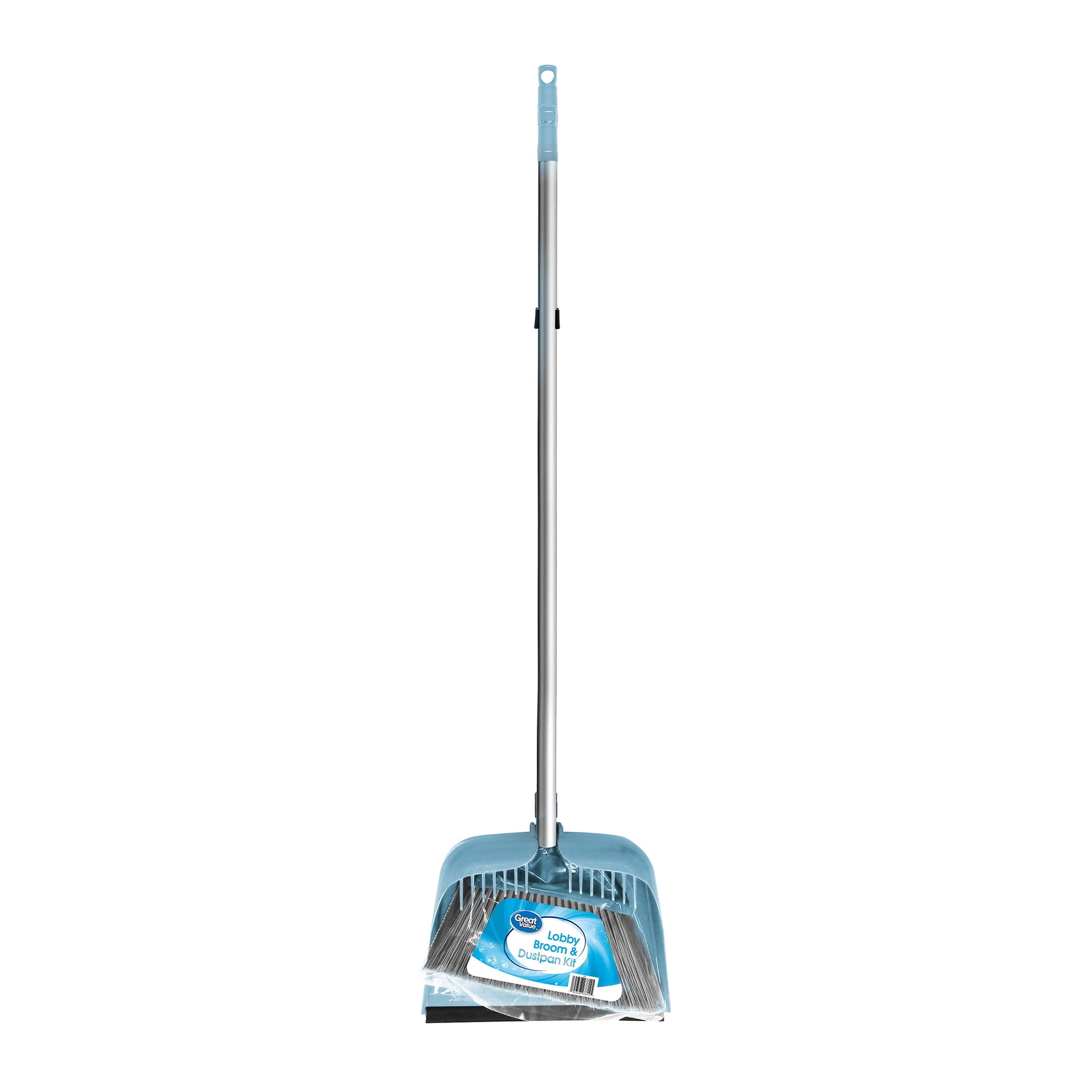 Lobby Broom and Dustpan Set, 2.75″ x 11.81″ x 41″, Blue